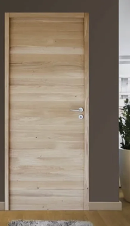 Porte intérieure contemporaine en bois clair